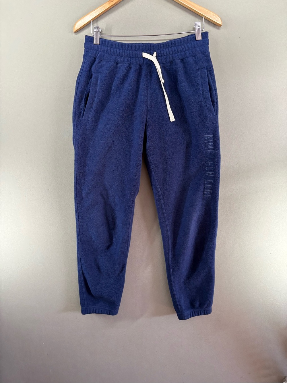 Aime Leon Dore Blue Sherpa Fleece Sweatpant Joggers Spellout Medium